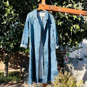 Anthropologie Blue Denim Duster